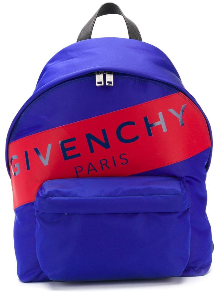 Givenchy Logo Stripe Backpack - Blue