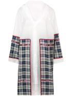 Antonio Marras Hooded Tartan Raincoat - White