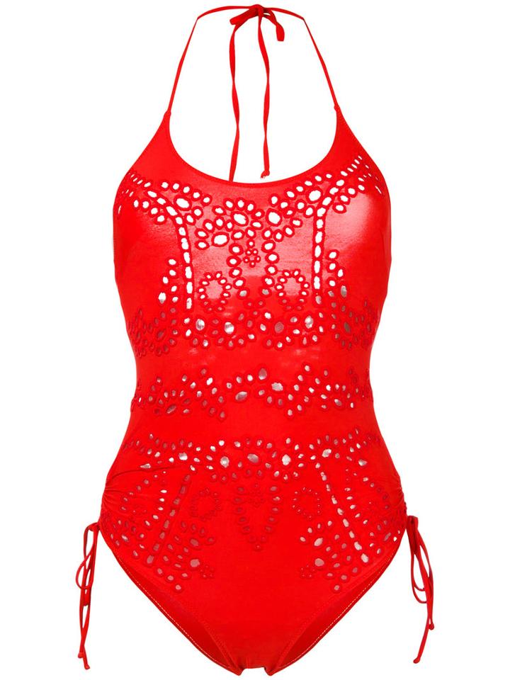 Ermanno Scervino - Lace One-piece Swimsuit - Women - Polyamide/spandex/elastane - 2, Red, Polyamide/spandex/elastane
