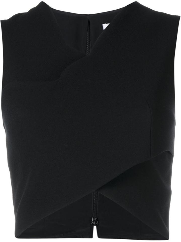 Carven Scalloped Neck Cropped Top