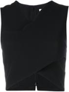 Carven Scalloped Neck Cropped Top