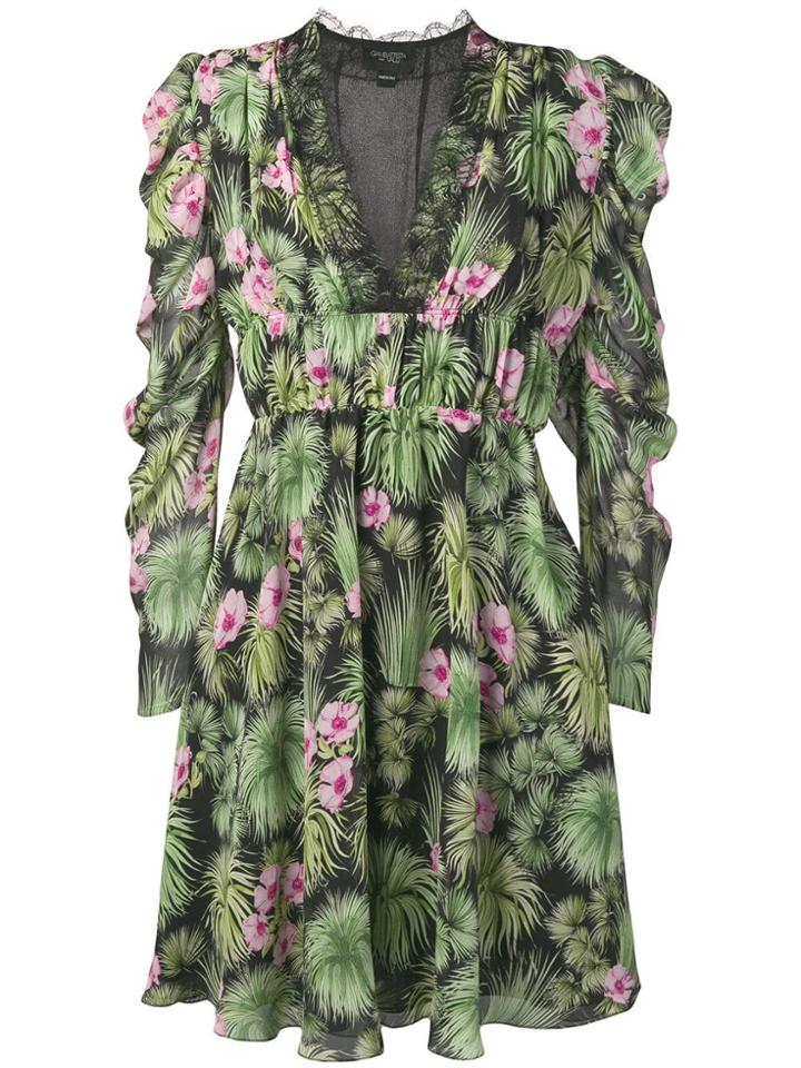 Giambattista Valli Floral-print Georgette Dress - Black