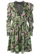 Giambattista Valli Floral-print Georgette Dress - Black