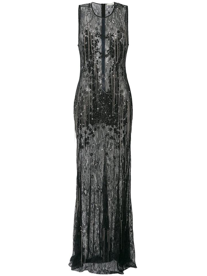 Amen Lace Dress With Chain Embellishment - Black