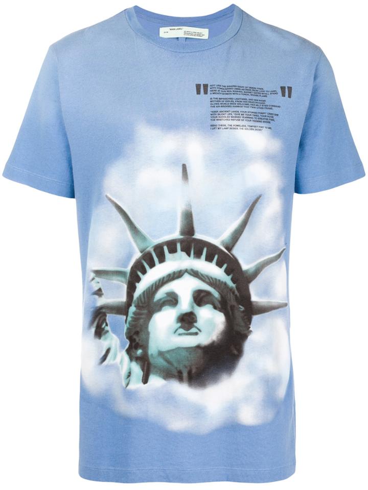 Off-white Statue Of Liberty Print T-shirt - Blue