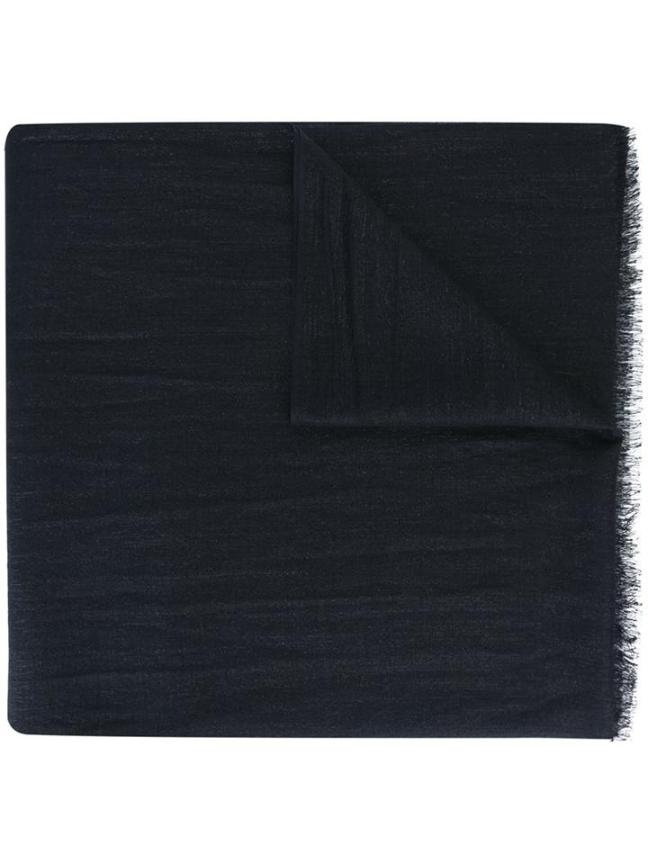 Brunello Cucinelli Frayed Scarf, Women's, Blue, Silk/polyamide/cashmere