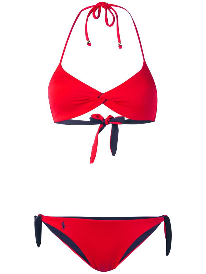 Polo Ralph Lauren - Halter Neck Bikini - Women - Nylon/spandex/elastane - M, Women's, Red, Nylon/spandex/elastane