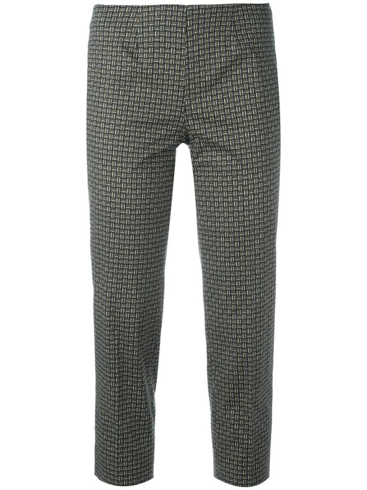 Piazza Sempione Audrey Cropped Trousers, Women's, Size: 48, Green, Cotton/spandex/elastane