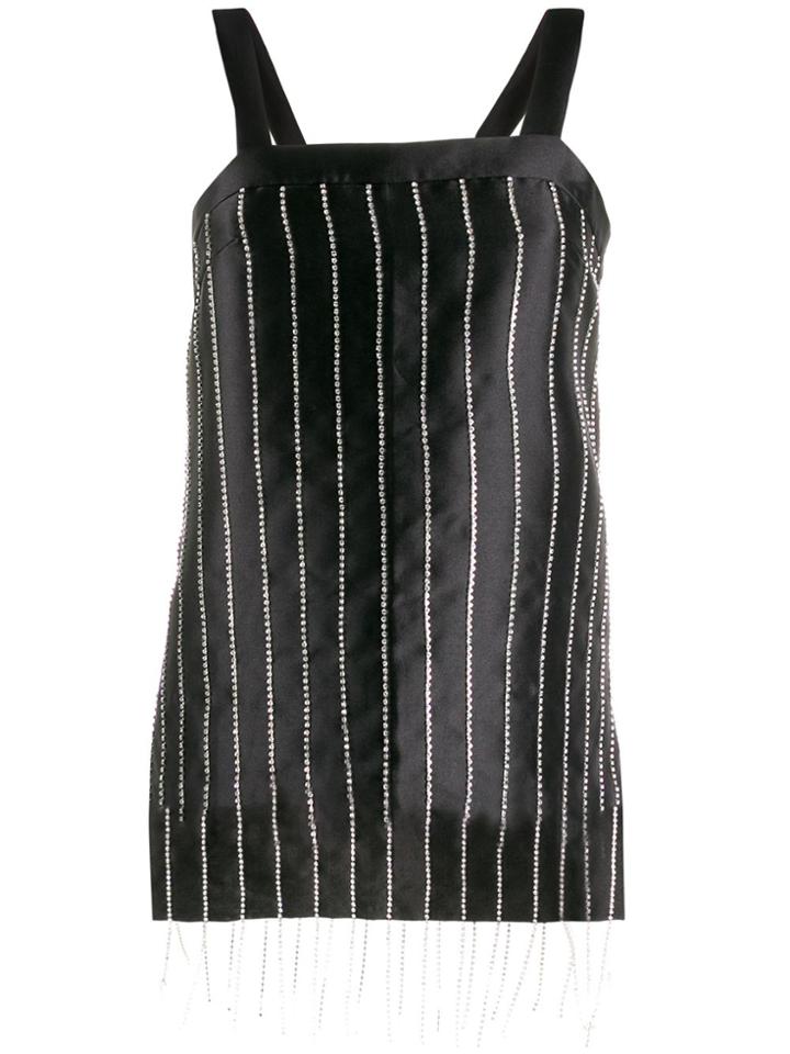 Giuseppe Di Morabito Crystal Striped Mini Dress - Black