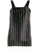 Giuseppe Di Morabito Crystal Striped Mini Dress - Black