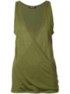 Balmain Wrap Front Vest Top - Green