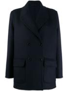 Closed Oversize Flap Pocket Jacket - Blue