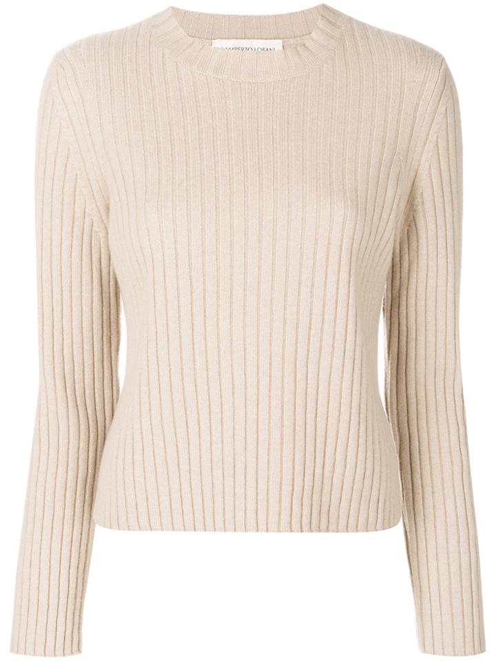 Lamberto Losani Ribbed Knit Jumper - Nude & Neutrals