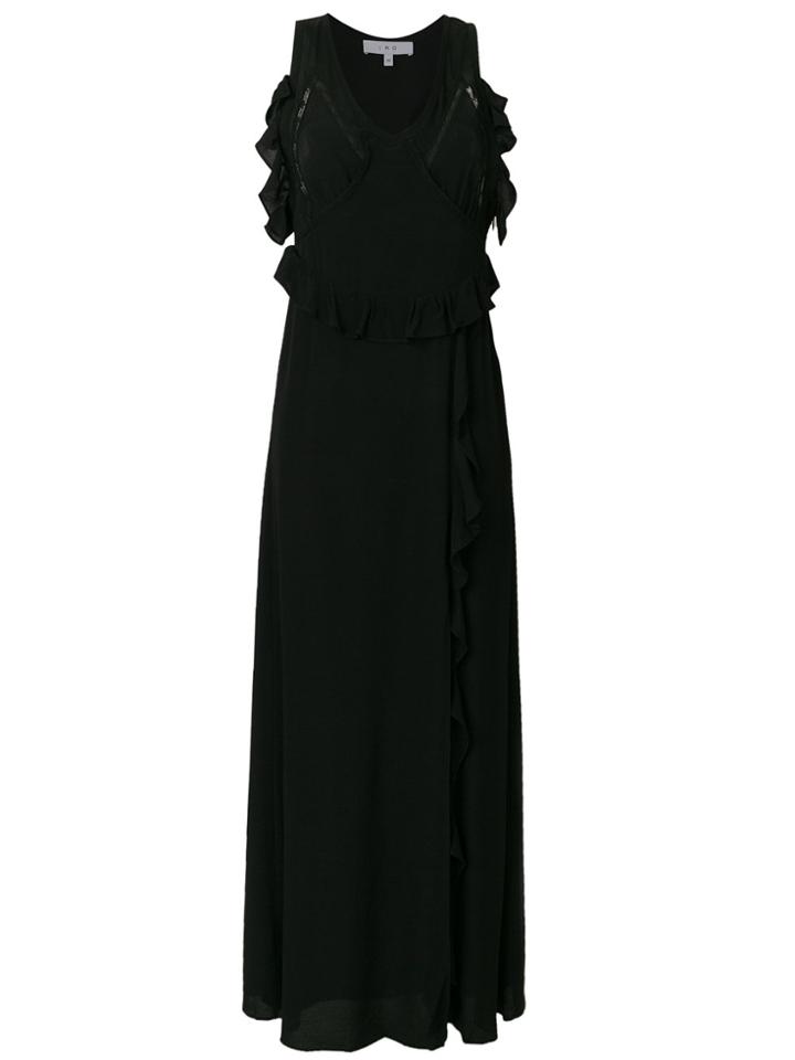 Iro V-neck Ruffled Dress - Black