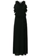 Iro V-neck Ruffled Dress - Black