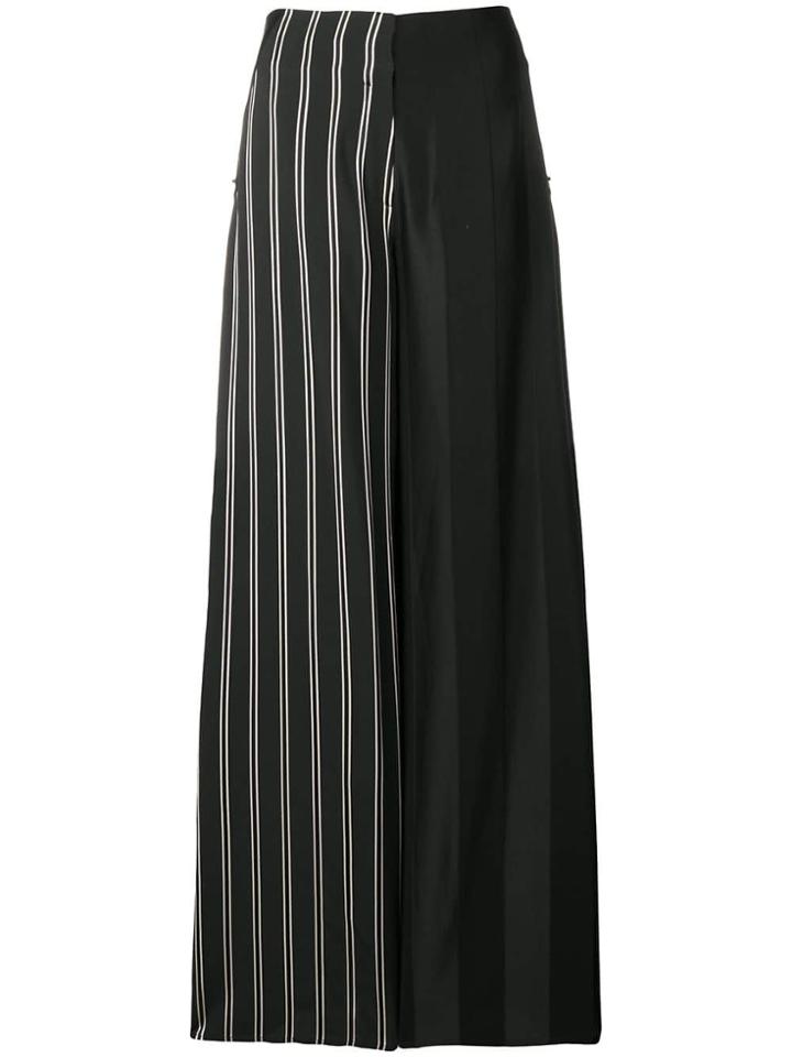 Esteban Cortazar Side Closure Striped Pants - Black