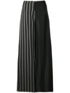Esteban Cortazar Side Closure Striped Pants - Black