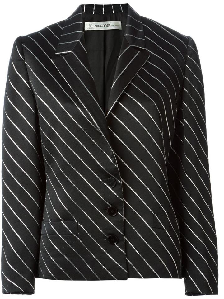 Jean Louis Scherrer Vintage Diagonal Striped Skirt Suit