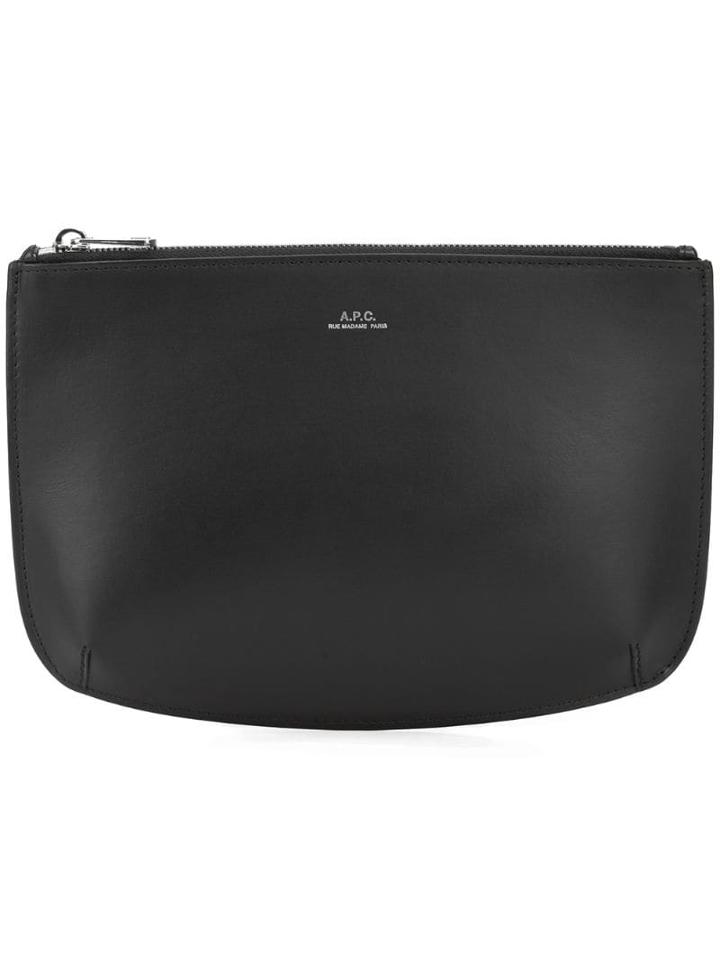 A.p.c. Logo Print Clutch - Black