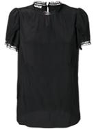 Miu Miu Lace-trim Fitted T-shirt - Black