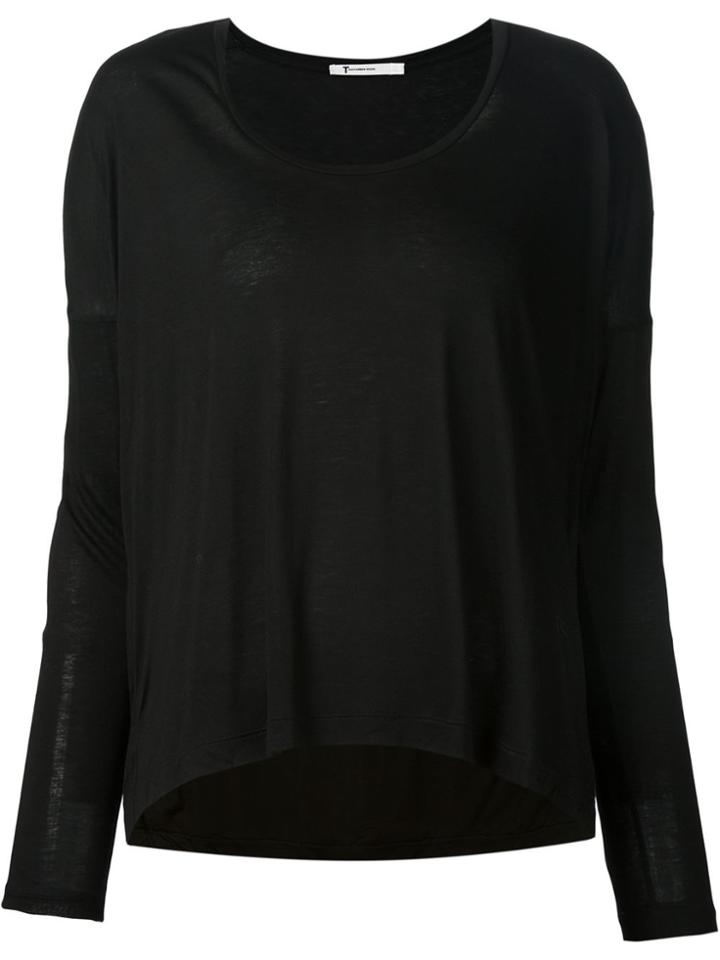 T By Alexander Wang Jersey Longsleeved Top - Black