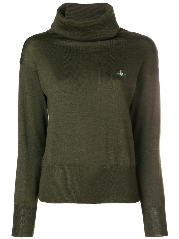 Vivienne Westwood Embroidered Logo Jumper - Green