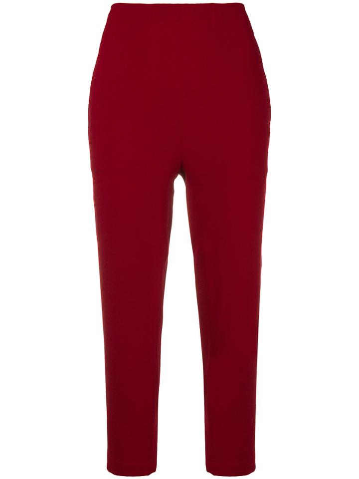 Marni Cropped Slim Fit Trousers - Red