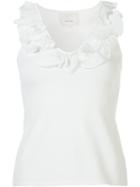 Cinq A Sept Ruffle Detail Top, Women's, Size: Medium, White, Viscose/nylon