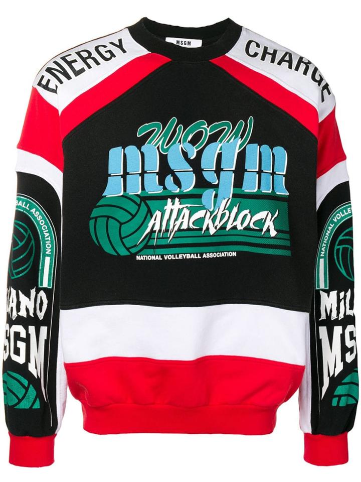 Msgm Attack Block Sweatshirt - Black