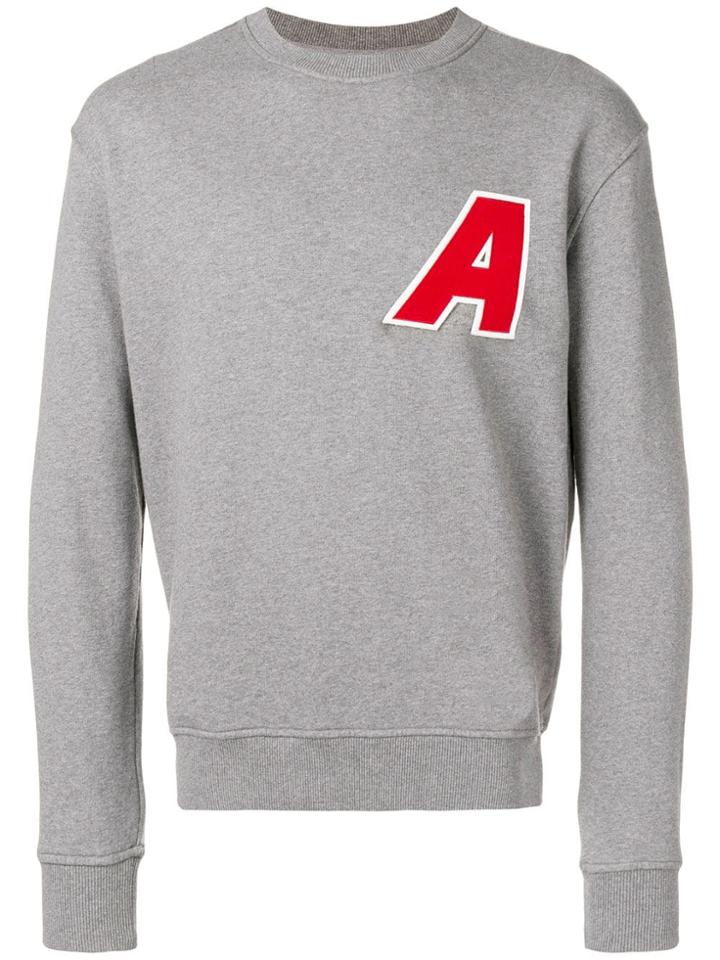 Ami Alexandre Mattiussi Sweatshirt With Patch A - Grey