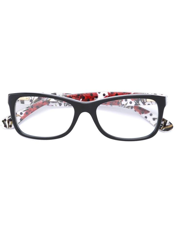 Dolce & Gabbana Kids Rectangular Frame Glasses, Black