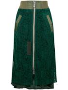 Sacai Lace Panel Skirt - Green