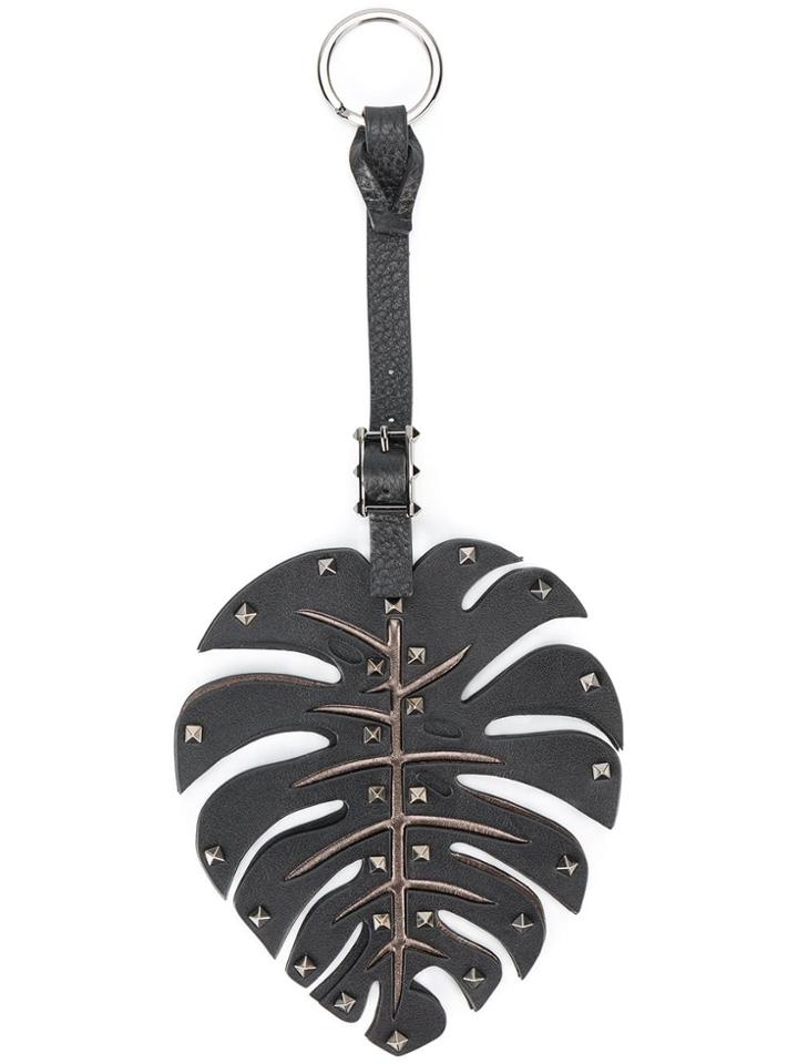Valentino Valentino Garavani Rockstud Leaf Bag Charm - Black