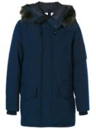Kenzo Racoon Fur Trim Hooded Coat - Blue