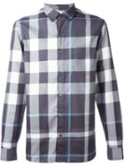 Burberry Brit Checked Shirt, Men's, Size: M, Grey, Cotton