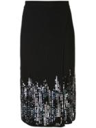 Jonathan Simkhai Sequin Wrap-style Skirt - Black