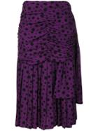 Versace Vintage Draped Pleated Dots Skirt - Pink & Purple