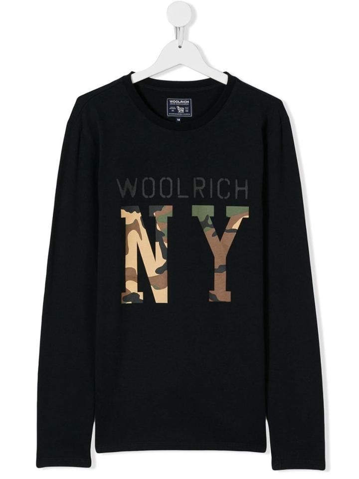 Woolrich Kids Teen Ny Print T-shirt - Blue
