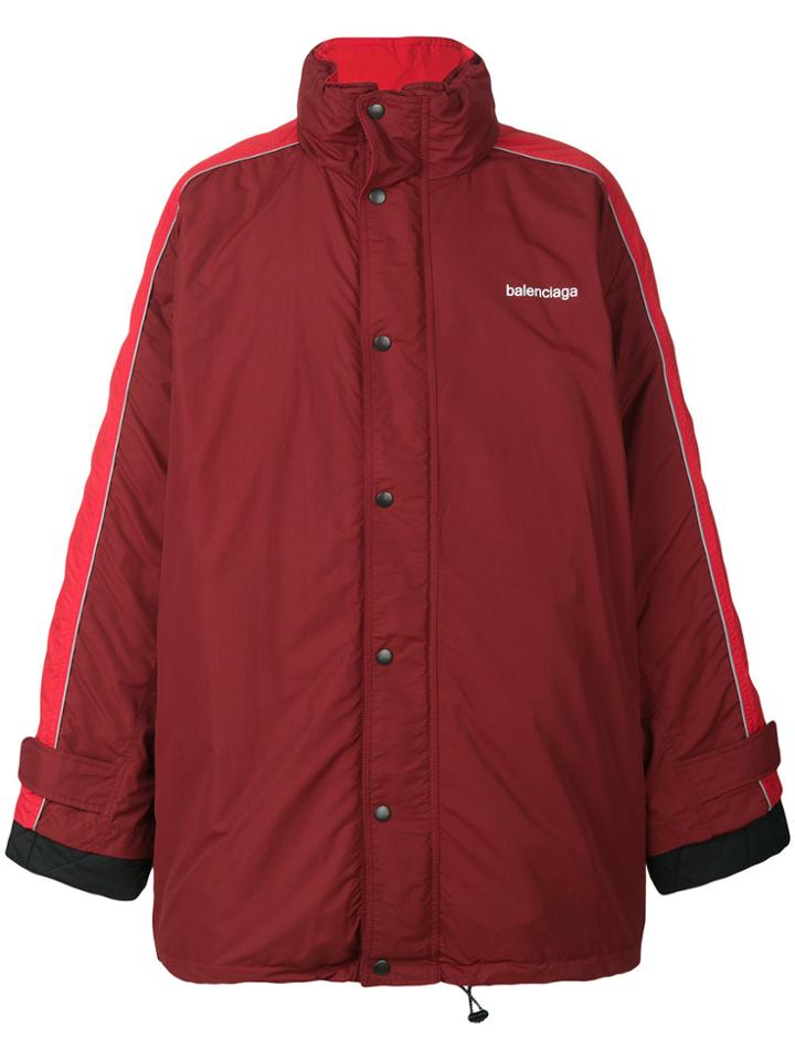 Balenciaga Red Oversized Logo Parka