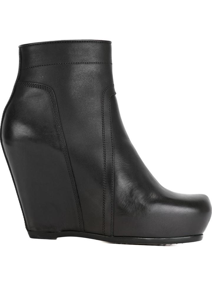 Rick Owens Wedge Ankle Boots, Women's, Size: 40, Black, Leather