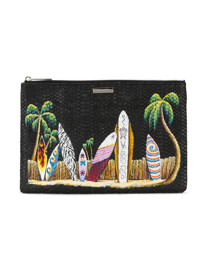 Elisabeth Weinstock - Harbour Island Surf Clutch - Women - Watersnake Skin - One Size, Women's, Black, Watersnake Skin
