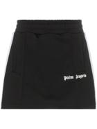 Palm Angels Racing Stripe Logo Mini Track Skirt - Black
