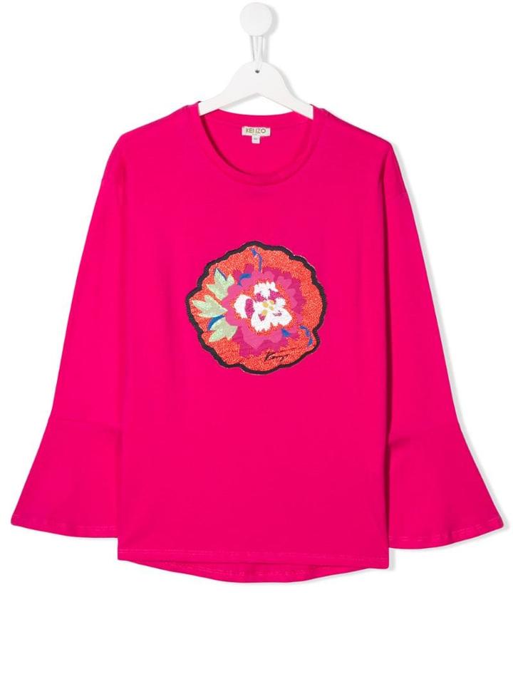 Kenzo Kids Teen Flower Patch T-shirt - Pink
