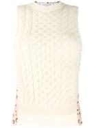 Marine Serre Contrast Knit Top - Neutrals