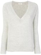 Zanone Deep V-neck Pullover - Grey