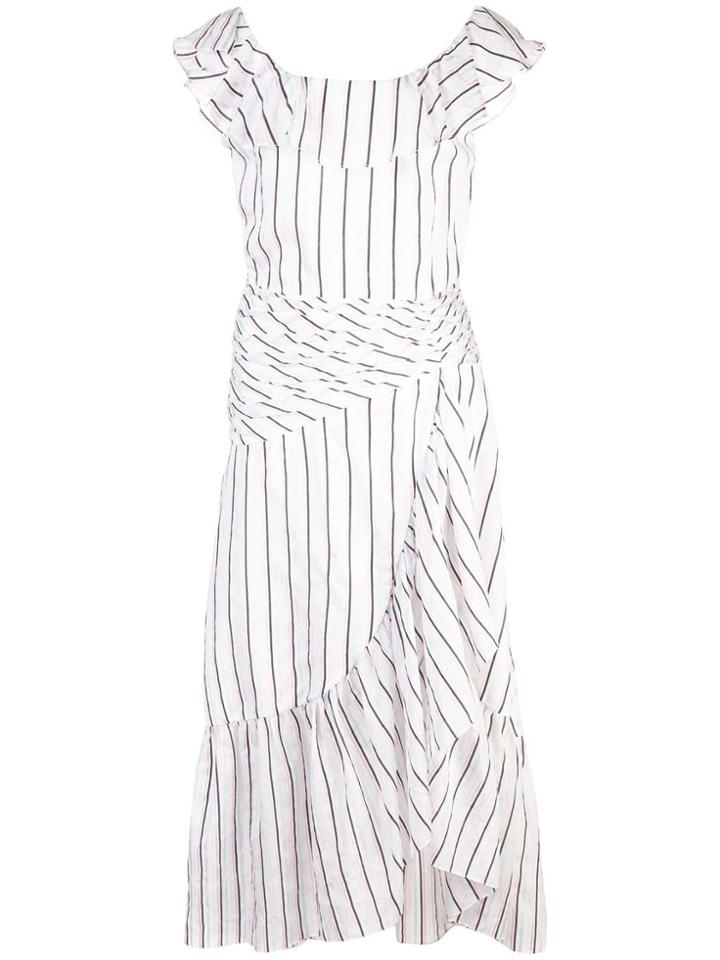 Jill Stuart Striped Midi Dress - White