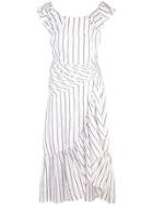 Jill Stuart Striped Midi Dress - White