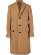Salvatore Ferragamo Single Breasted Coat, Men's, Size: 50, Nude/neutrals, Cupro/camel Hair