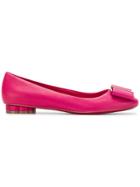 Salvatore Ferragamo Vara Bow Ballerina Shoes - Pink & Purple