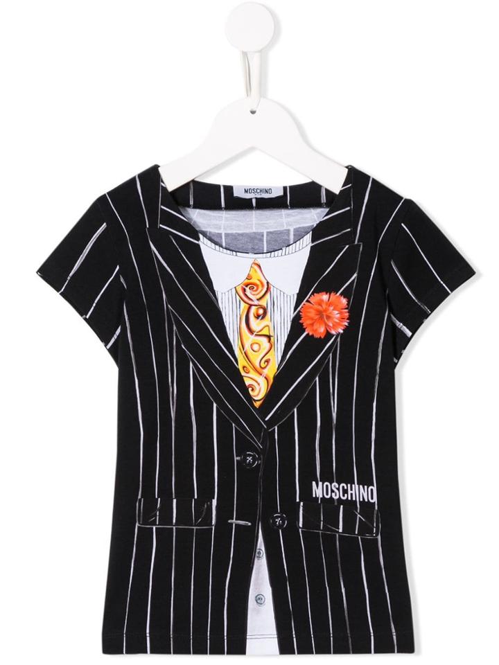 Moschino Kids Teen Waistcoat Print T-shirt - Black